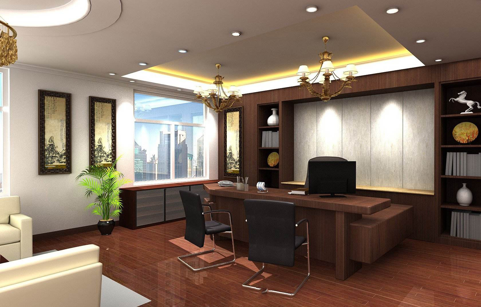 總經理辦公室豪華裝修,80平米總經理辦公室裝修